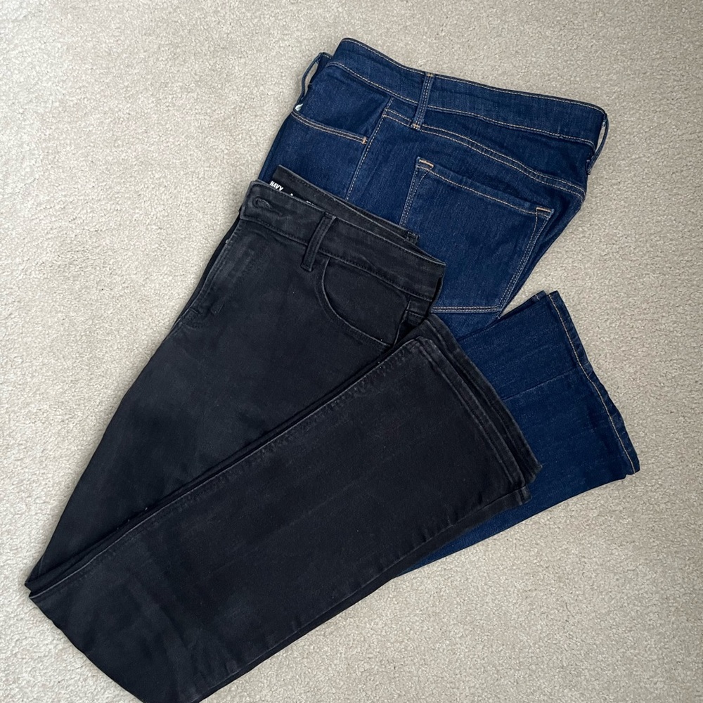 Lot of 2: Old Navy Women's Boot Cut Jeans in Black and Blue
